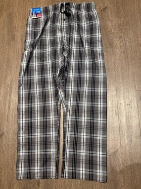 Gray Plaid Hanes Lounge Pants